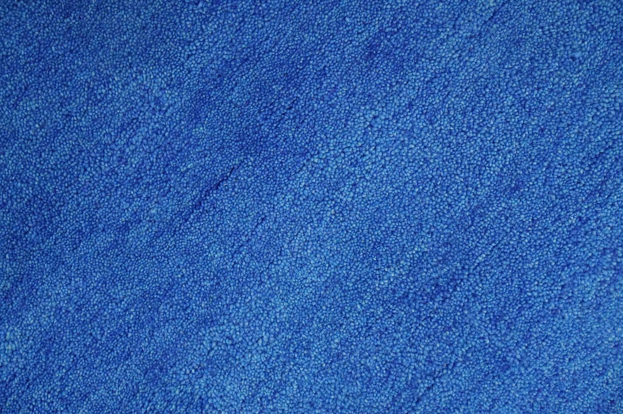 Solid Blue Contemporary Woolen Hand Tufted 8x10 wool area Rug