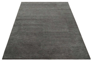 Solid Charcoal Woolen Hand Tufted 8x10 wool area Rug
