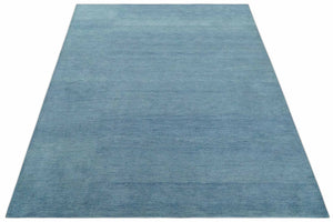 Solid Light Blue Woolen Hand Tufted 8x10 contemporary area Rug