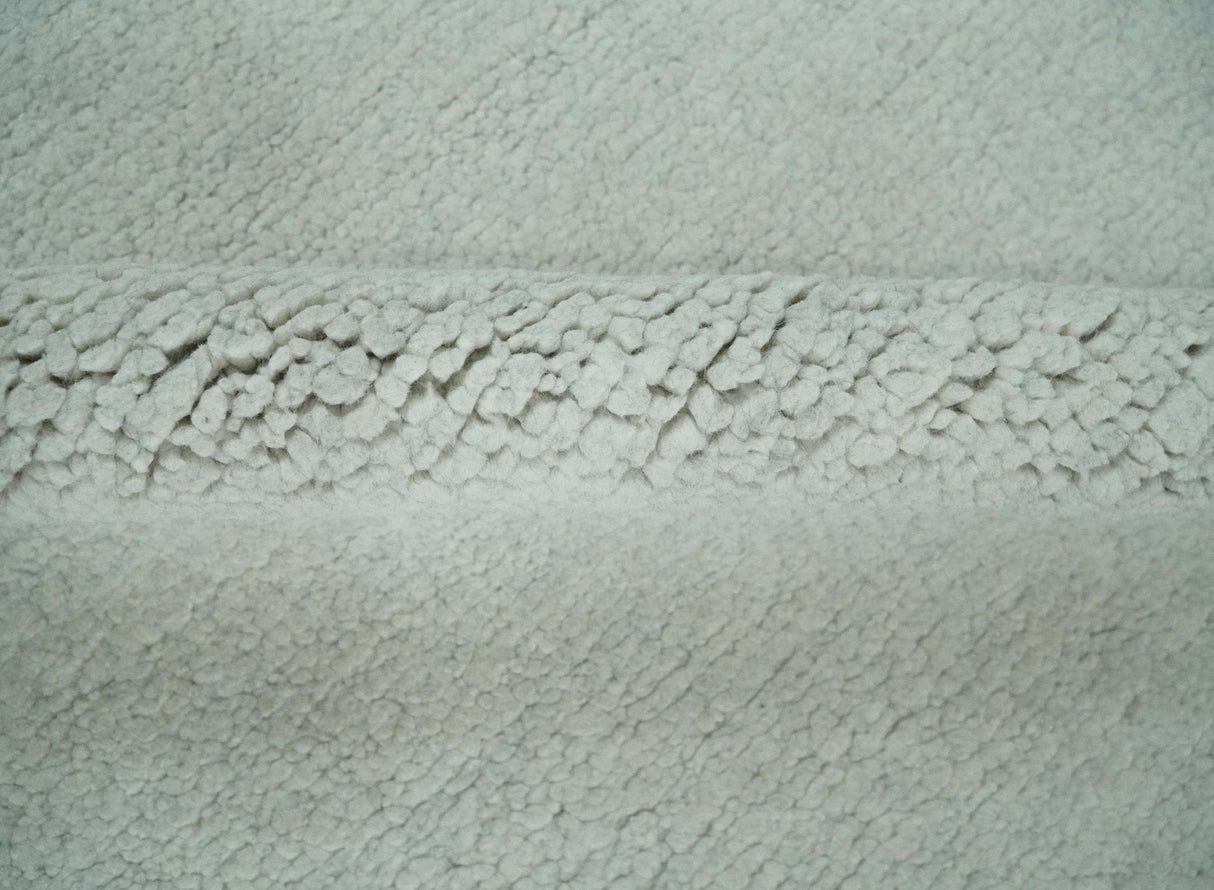 Solid plane Silver Hand Knotted 8x10 Wool Area Rug