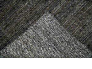 Solid Shaded Charcoal 5x7 Blended Wool Hand Woven Area Rug