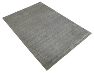 Modern Solid Shaded Gray 5x7 Blended Wool Hand woven Area Rug