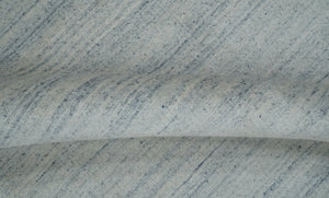 Modern Solid Silver and White  5x7 Blended Wool Hand woven Area Rug