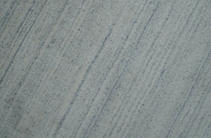Modern Solid Silver and White  5x7 Blended Wool Hand woven Area Rug