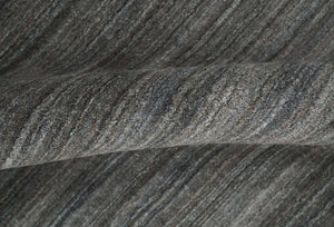 Modern Solid Silver and Charcoal Shaded 5x7 Blended Wool Area Rug