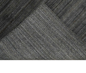 Modern Solid Silver and Charcoal Shaded 5x7 Blended Wool Area Rug