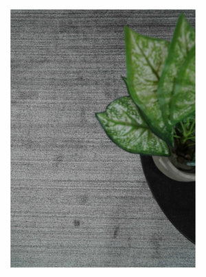 Modern Solid Gray Shaded 5x7 Blended Wool Hand Woven Area Rug