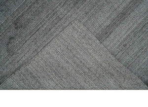 Modern Solid Gray Shaded 5x7 Blended Wool Hand Woven Area Rug