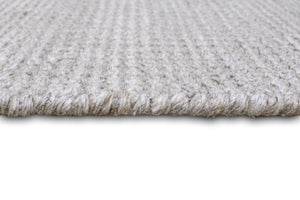 Modern Solid Silver Hand Woven Wool and Viscose Rug