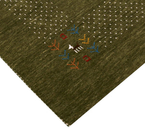 Solid with Border Patterns Hand Loomed Wool Area Rug