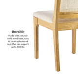 Solid Wood Dining Chair with Rattan Inset Back, Set of 2 - Dining Chairs