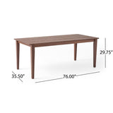 Solid Wood Dining Table with Square Legs - Dining Tables