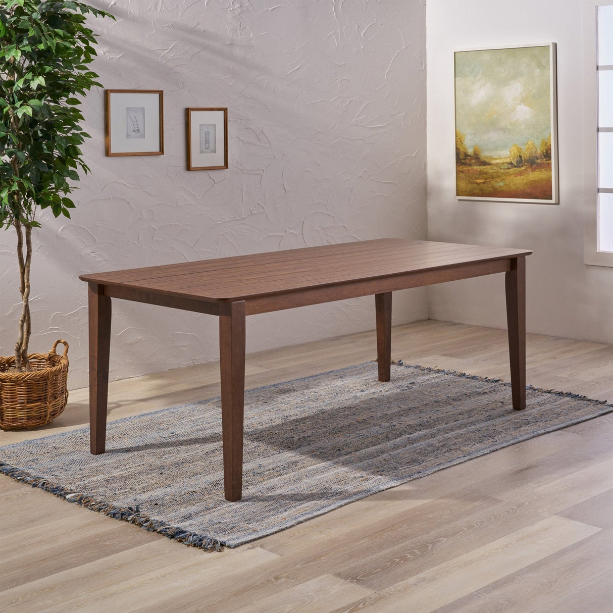 Solid Wood Dining Table with Square Legs - Dining Tables