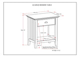 Solid Wood Nightstand with Drawer and Open Bottom Storage - Nightstands