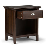 Solid Wood Nightstand with Drawer and Open Bottom Storage - Nightstands