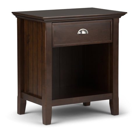 Solid Wood Nightstand with Drawer and Open Bottom Storage - Nightstands