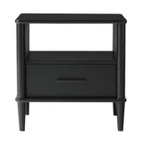 Solid Wood Spindle Nightstand with Drawer and Open Cubby - Nightstands