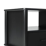Solid Wood Spindle Nightstand with Drawer and Open Cubby - Nightstands