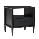 Solid Wood Spindle Nightstand with Drawer and Open Cubby - Nightstands