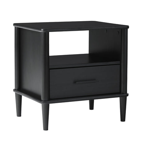 Solid Wood Spindle Nightstand with Drawer and Open Cubby - Nightstands