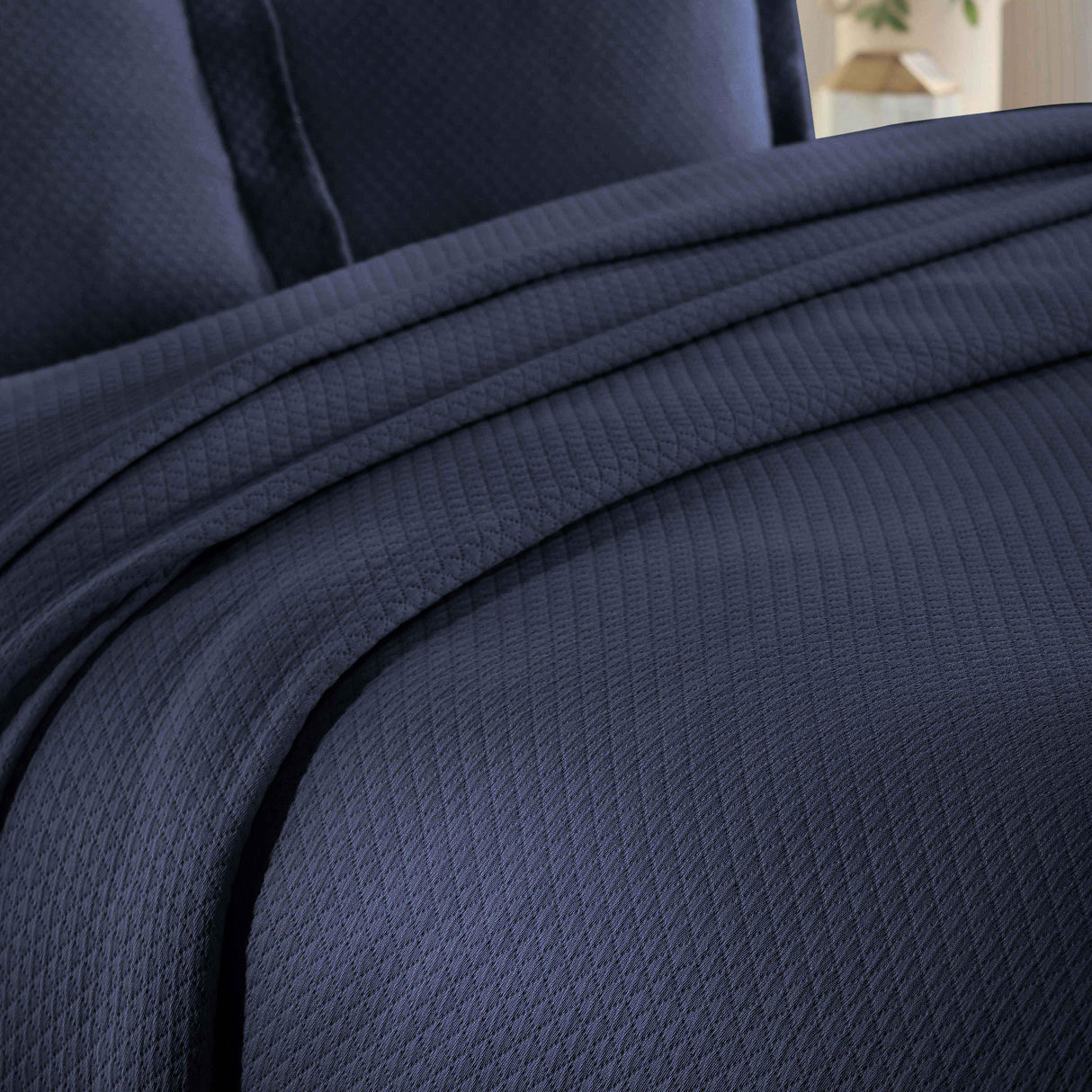 Solitaire Jacquard Matelassé Cotton Diamond Solitaire Bedspread Set - Bedspread by Superior Brand