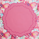 SOLSTICE PINK SCALLOPED FAUX LEATHER PLACEMAT