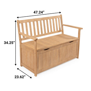 Sophie traditional farmhouse lift - top acacia wood storage & entry bench - Tuesday Morning - Outdoor Storage Boxes