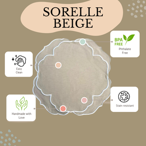 Sorelle Beige White Fabric Placemat