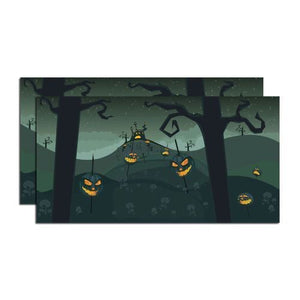 Halloween Spooky Pumpkins Backdrop - 20 Inch - Set Of 2