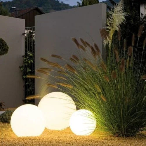 Modern PE Globe Outdoor Garden Light LED Rechargeable 16-Color IP55