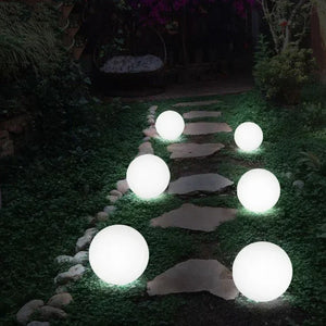 Modern PE Globe Outdoor Garden Light LED Rechargeable 16-Color IP55