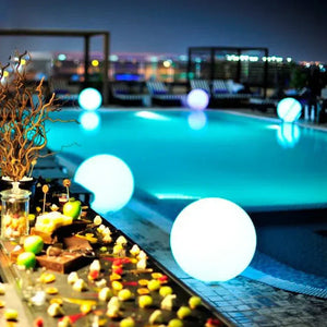 Modern PE Globe Outdoor Garden Light LED Rechargeable 16-Color IP55