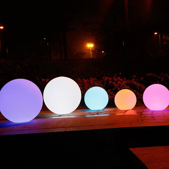 Modern PE Globe Outdoor Garden Light LED Rechargeable 16-Color IP55