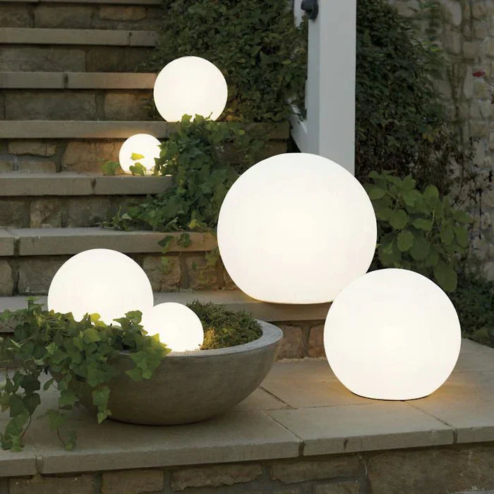 Modern PE Globe Outdoor Garden Light LED Rechargeable 16-Color IP55