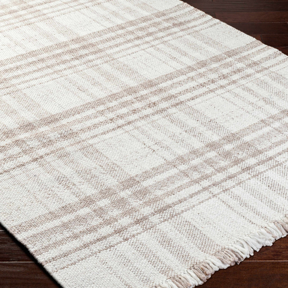 Inara Light Brown Plaid Hand Woven Area Rug