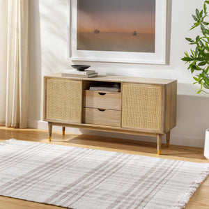 Inara Light Brown Plaid Hand Woven Area Rug