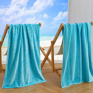 Cotton Velour Beach Towels 2-Pack - Maui Collection