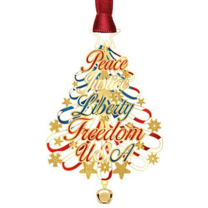 Patriotic Word Tree Ornament