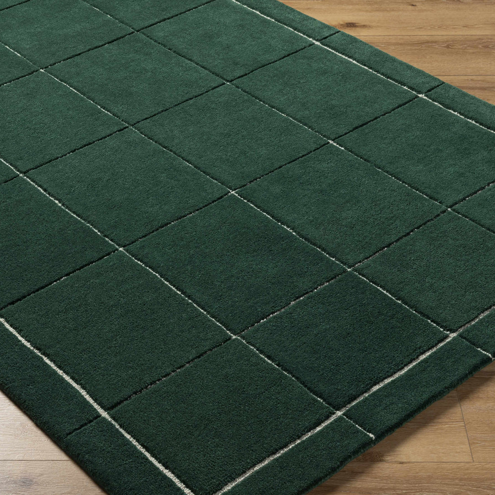 Siarl Green Checkered Area Rug