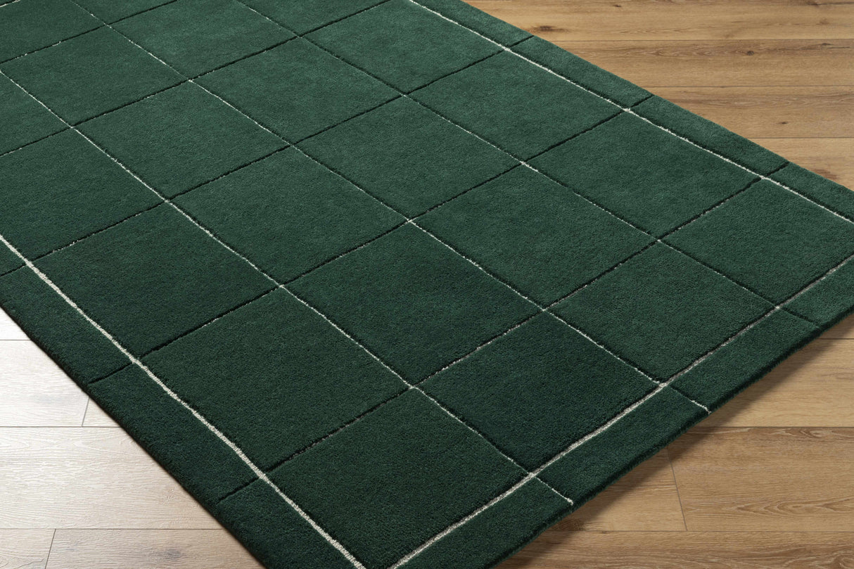 Siarl Green Checkered Area Rug