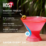 Martini FREEZE™ Cooling Cups – Set of 2 Insulated Stemless Martini Glasses (9 oz)