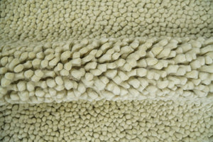 Square 3x3 Beige Wool Shag Handmade Felted Rug | SHA1