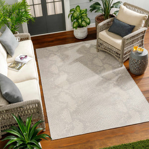 Estee Cream Snake-Patterned Area Rug - Clearance