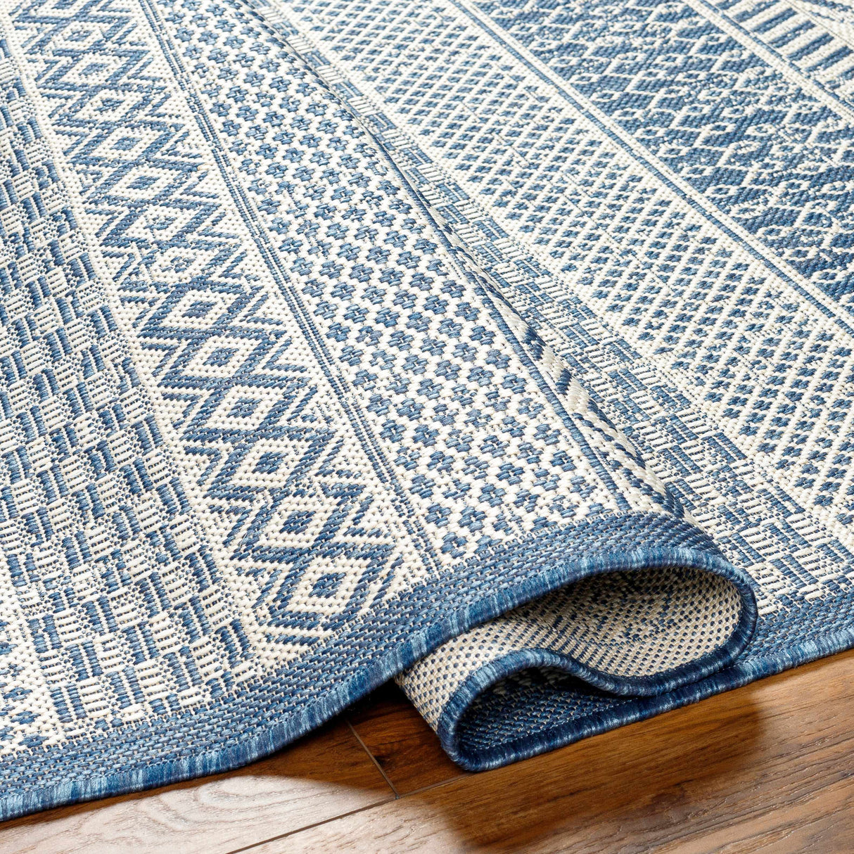 Humla Blue Aztec Area Rug - Clearance