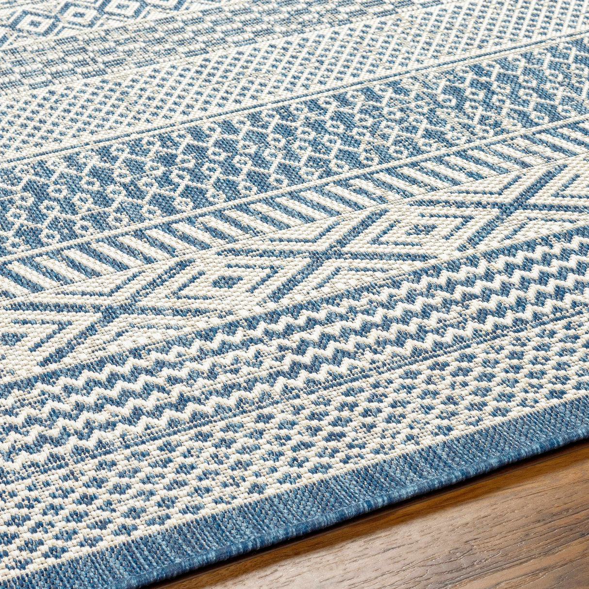 Humla Blue Aztec Area Rug - Clearance