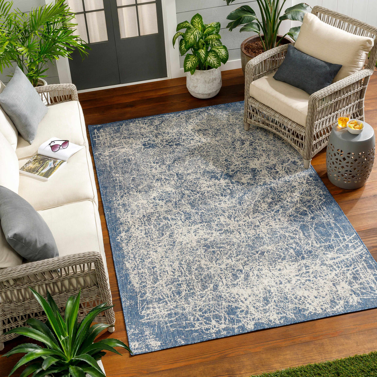 Katz Blue Area Rug - Clearance
