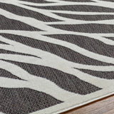 Astra Zebra Print Black Outdoor Rug - Clearance