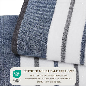 Decorative Cotton Stripe Bath Towel Set - Noelle Collection