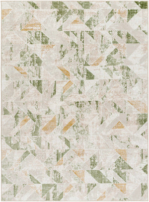 Gonca Green Geometric Area Rug