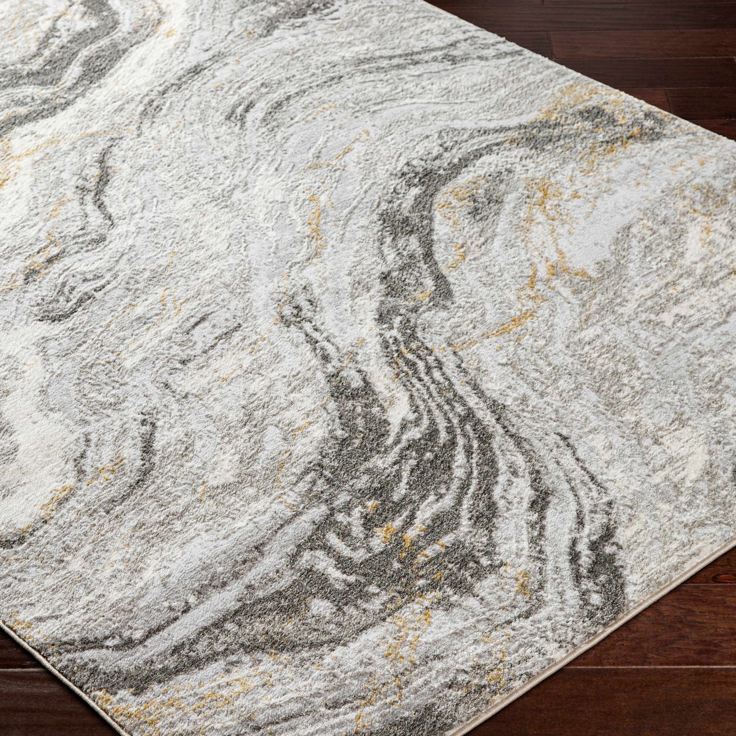 Tess Gray & Brown Marble Area Rug - Clearance
